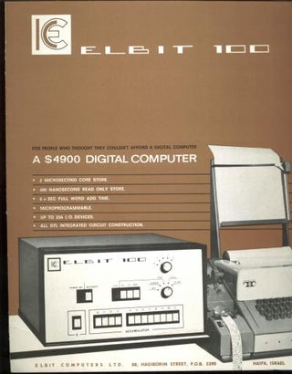 Item #B357 Elbit 100, bi-fold sales brochure 1967, Elbit Computers, Israel. Elbit Computers ltd