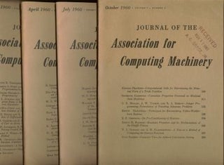 Item #B388 Journal of the Assocation for Computing Machinery, 1960 volume 7 nos. 1 through 4,...