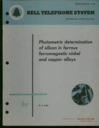 Item #B420 Photometric determination of silicon in ferrous ferromagnetic nickel and copper...