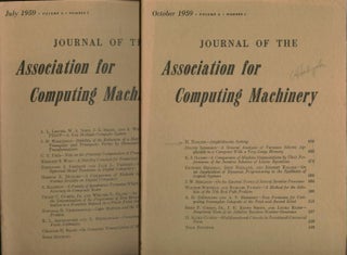 Item #B459 3 issues, Journal of the Association for Computing Machinery, volume 6 no. 2 April...