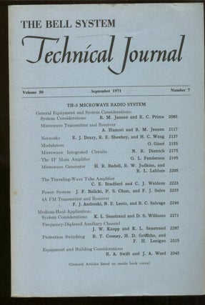 Item #B520 Bell System Technical Journal volume 50 Number 7 September 1971. Bell System
