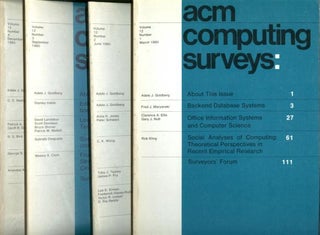 Item #B553 ACM Computing Surveys volume 12, no. 1 through no. 4, 1980 complete year, 4 individual...