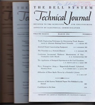 Item #B771 The Bell System Technical Journal 3 individual issues 1954 March, July, September....