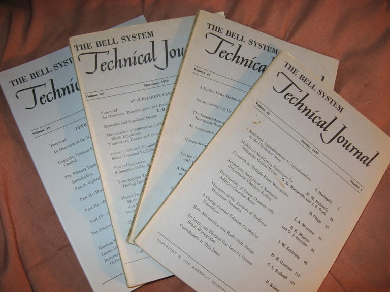Item #B777 The Bell System Technical Journal 1970 LOT of 4 individual issues Volume 49 numbers 1,3,5,9; January, March, May-June, November. AT&T BSTJ.