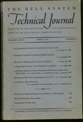 Item #C06200 Bell System Technical Journal Volume XXXV Number 2 March 1956 , Vol 35 No 2. Bell...