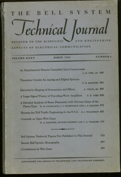 Item #C06200 Bell System Technical Journal Volume XXXV Number 2 March 1956 , Vol 35 No 2. Bell System Technical Journal.