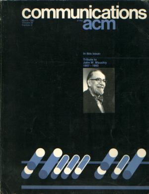 Item #C06248 Communications of the ACM, tribute issue to John W Mauchly 1907-1980. John W. Mauchly, J Presper Eckert.