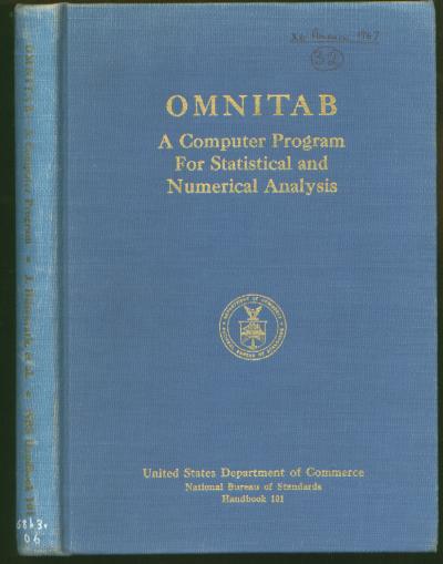 Item #C06266 OMNITAB - a computer program for statistical and numerical analysis 1966 first edition. Hilsenrath, Ziegler, Messina, Astin, National Bureau of Standards.