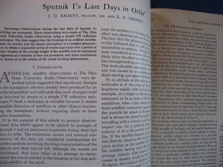 Proceedings of the IRE September 1958 Vol 46 No. 9; Information Theory; Sputnik I's Last Days
