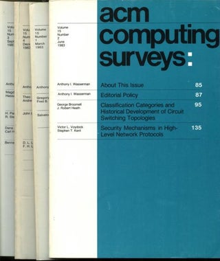 Item #C3274 ACM Computing Surveys, 4 individual issues, complete year 1983; Volume 15 nos. 1-4,...