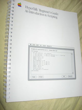 Item #C4026 HyperTalk Beginner's Guide - an Introduction to Scripting 1989. Apple Computer Macintosh