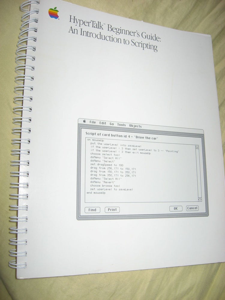 Item #C4026 HyperTalk Beginner's Guide - an Introduction to Scripting 1989. Apple Computer Macintosh.