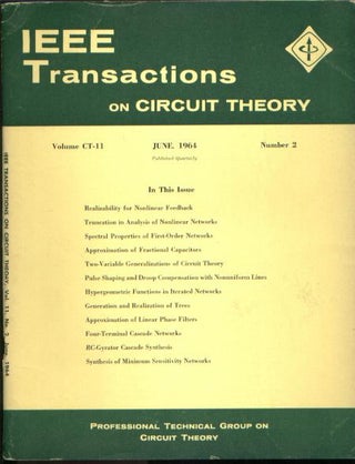 Item #C810915 IEEE Transactions on circuit theory IRE June 1964 vol CT-11 no 2. IEEE Transactions...