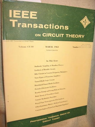 Item #C810939 IEEE Transactions on Circuit Theory volume CT-10 Number 1 - March, 1963. IEEE...