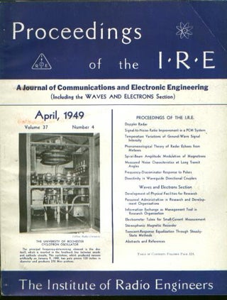 Item #C811024 Proceedings of the IRE volume 37 number 4, April 1949. Institute of Radio Engineers