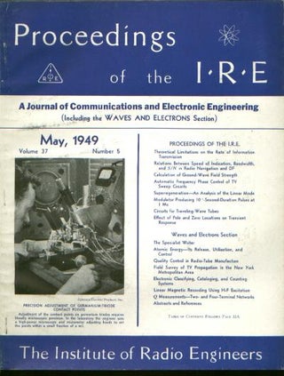 Item #C811025 Proceedings of the IRE volume 37 number 5, May 1949. Institute of Radio Engineers