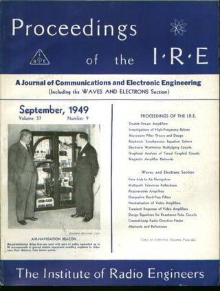 Item #C811028 Proceedings of the IRE volume 37 number 9, September 1949. Institute of Radio...