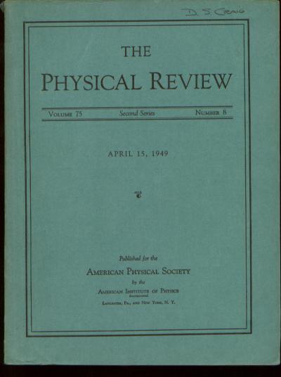 Item #C811051 Physical Principles Involved in Transistor Action, in, The Physical Review, Vol 75, No. 8, April 15, 1949; Second Series. J. Bardeen, W. H. Brattain.