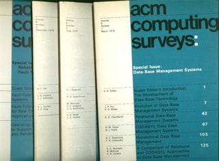 Item #C811104 ACM Computing Surveys 1976 full year, 4 individual issues, Volume 8 nos. 1 - 4,...
