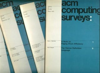 Item #C811115 ACM Computing Surveys volume 4, nos. 1 - 4, 1972 complete year, four individual...