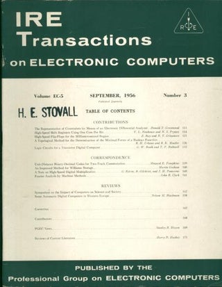 Item #H8127 IRE Transactions on Electronic Computers September 1956, Volume EC-5 number 3. IRE...