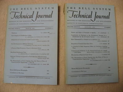Item #K6260 Measurement of Power Spectra from the Point of View of Communication Engineering, parts I and II. R. ZB Blackman, J W. Tukey, special issue Mathematical statistics Bell System Technical Journal BSTJ, quality control, Shewhart.