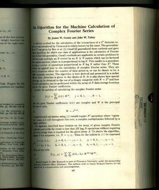 Item #K6279 An Algorithm for the Machine Calculation of Complex Fourier Series, in , Mathematics...