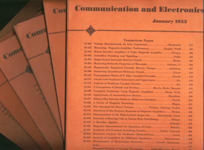 Item #M481 Communication and Electronics full year 6 issues 1955, includes number 16, 17, 18, 19, 20, 21, January - November. American Institute of Eectrical Engineers.