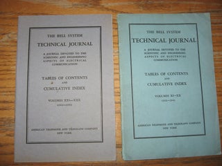 Item #M670 Bell System Technical Journal, Tables of Contents and Cumulative Index, volumes XI-XX,...
