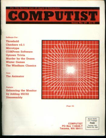 Item #M740 Computist magazine, issue no. 29 (1986); for the Serious User of Apple ][ computers, Apple II computers. Computist.