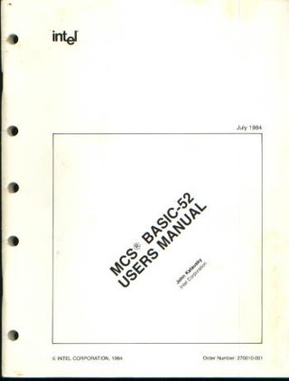 Item #M749 MCS BASIC-52 Users Manual, 1984. Intel, Intel Corporation John Katausky