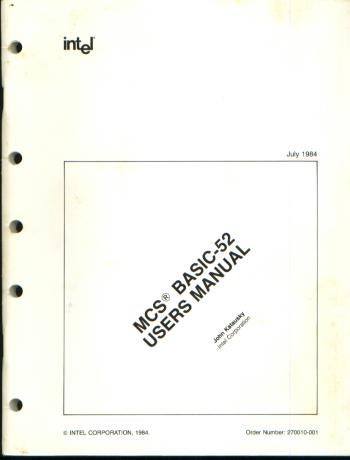 Item #M749 MCS BASIC-52 Users Manual, 1984. Intel, Intel Corporation John Katausky.