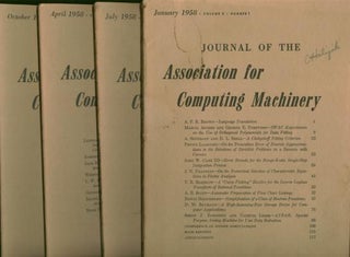 Item #M961 Journal of the Association for Computing Machinery, 4 individual issues, January 1958,...