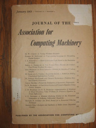Item #R261 A Machine-Oriented Logic Based on the Resolution Principle, in, Journal of the ACM...