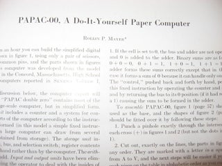 PAPAC-00, A Do-It-Yourself Paper Computer, in, Communications of the ACM, September 1959