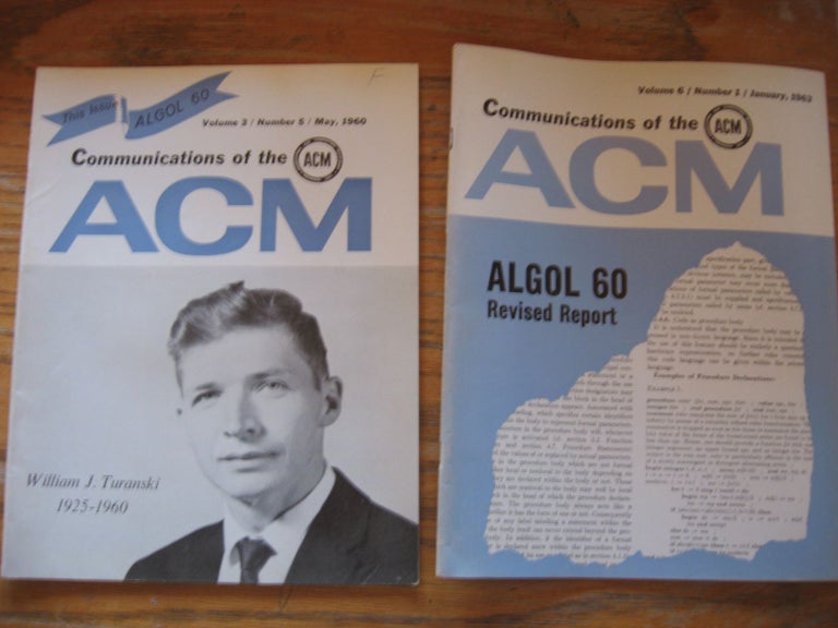Item #R276 Report on the Algorithmic Language ALGOL 60, May 1960; PLUS Revised Report January 1960, in 2 issues of Communications of the ACM. Naur, Backus, McCarthy.