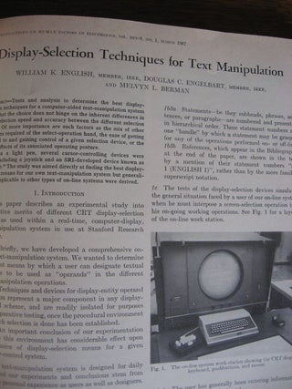 Display-Selection Techniques for Text Manipulation, in, IEEE Transactions on Human Factors in Electronics, March 1967, bound with other issues