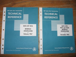Item #R302 Data Set 103A Interface Specification february 1967; AND, Data Sets 402C and 402D...