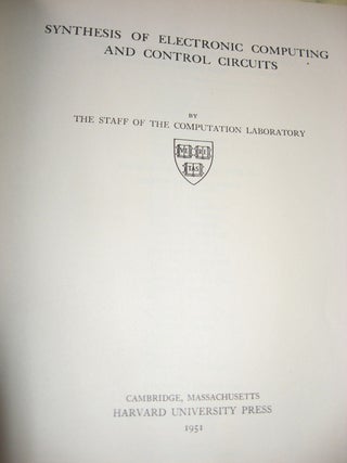 Synthesis of Electronic Computing and Control Circuits, Annals volume 27, XXVII, 1951