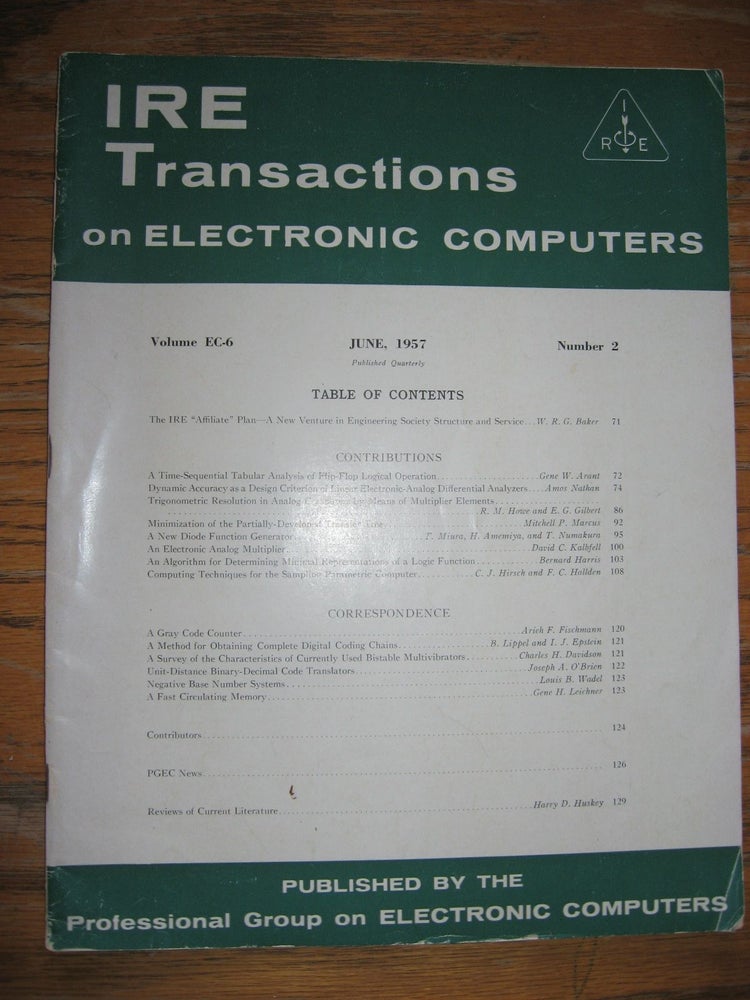 Item #R356 IRE Transactions on Electronic Computers, June 1957, volume EC-6 number 2. IRE.