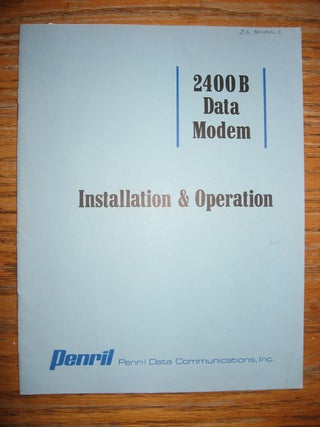 Item #R370 2400B Data Modem installation & operation manual/brochure. Inc Penril Data Communications