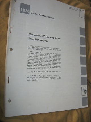 Item #R497 IBM System/360 Operating System Assembler Language (manual, 1964, major revision...