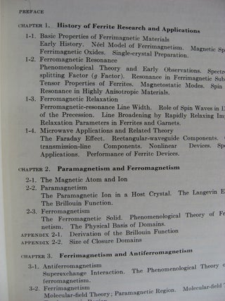 Microwave Ferrites and Ferrimagnetics; Lincoln Laboratory Publications