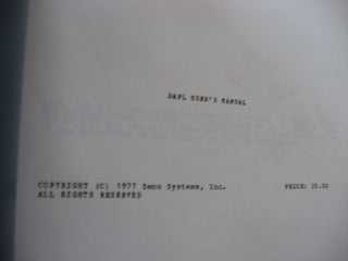 Item #R534 DAPL User's Manual, 1977, microprogramming for the AMD 2900, the Fairchild 9400...