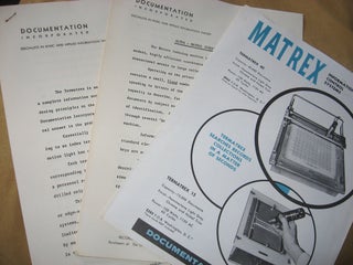 Item #R541 3 items -- Matrex Tematrex 40 and Termatrex 15, sales brochure, Specifications sheets,...