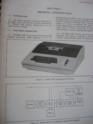 TDS-1601 Conversational Terminal, Maintenance Manual 1971